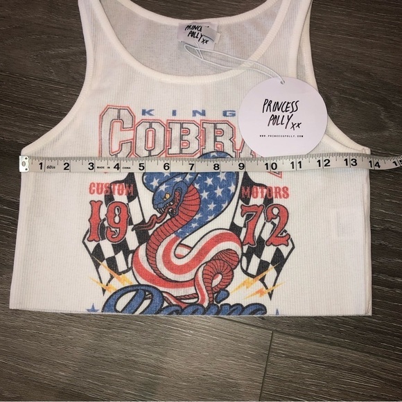 Princess Polly King Cobra Snake White Crop Tank Top Size 2 NWT Womens Small - Picture 3 of 8